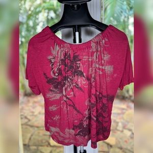 Miss Royal T | Maroon Top with Tie Open Back | Size Medium